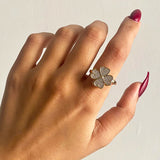 Four Leaf Clover Spinner Ring For Women Wedding Jewelry Gift