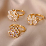Four Leaf Clover Spinner Ring For Women Wedding Jewelry Gift