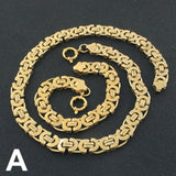 Classic Gold Jewelry Sets Necklace Bracelet Heart Earrings For Woman