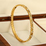 Zircon Heart Bamboo Bangle Bracelet for Women Wedding Jewelry