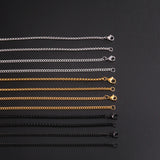 Long Box Chain Necklace 60cm Men Black Gold Women Punk Jewelry