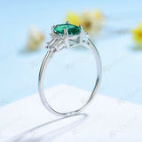 Luxury Emerald Gemstone Ring for Women Wedding Engagement Jewelry