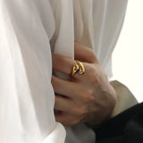 Unique Golden Water Drop Ring Women Jewelry Party Premium Gifts
