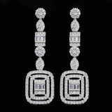 Bridal Full Zircon Flower Jewelry Set Pendant for Women Wedding