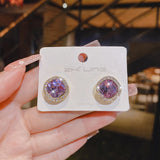 Simple Rhinestone Stud Earrings for Women Party  Gifts Trendy Jewelry