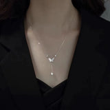 Double-layer Pearl Love Pendant Necklace Women Jewelry Wedding Party