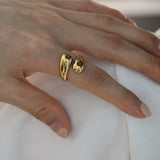 Unique Golden Water Drop Ring Women Jewelry Party Premium Gifts