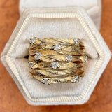  Luxury Twist Cocktail Ring for Women Gold Party Jewelry