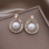 48131729555766Luxury Round Zircon Earrings 14K Gold Party Women Jewelry