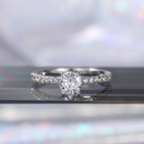 Wedding Band Eternity Ring Women Round Zirconia Engagement Jewelry
