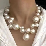 Vintage Hyperbole Pearls Necklace Collarbone Women  Jewelry