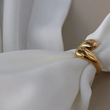 Unique Golden Water Drop Ring Women Jewelry Party Premium Gifts