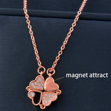 4 Heart Flower Pendant Necklace Gold Love Women Jewelry