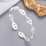 Silver Engagement Bracelet Bangle For Women Wedding Party Jewelry