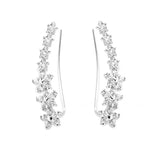 White Star Flower Climbing Earrings for Women Sliver Jewelry Gifts