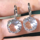 Charm White Crystal Necklace Fine Jewelry Set Ring Earring for Women Anniversary