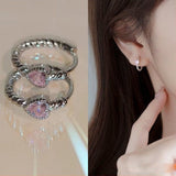 Luxury Zircon Water Drop Earrings for Women Opal Flower Jewelry