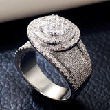 Full Bling Iced Out Zircon Ring Women for Engagement Jewelry