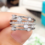 Silver Wedding Band Ring Women Trendy Jewelry