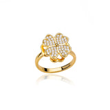 Four Leaf Clover Spinner Ring For Women Wedding Jewelry Gift