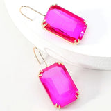 Sparkly Gemstone Dangle Earrings For Women Pendant Wedding Jewelry