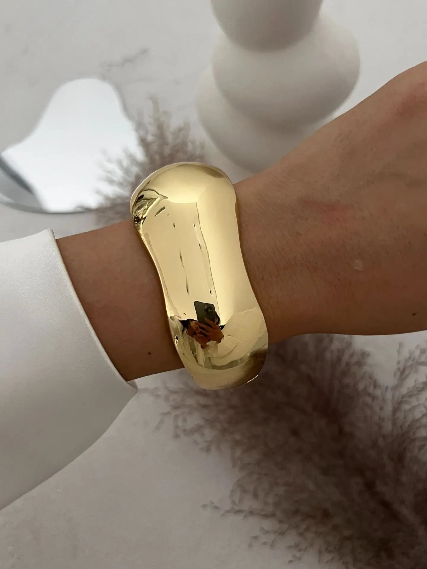 Vintage Wide Cuff Bangles Punk Gold Spring For Women Bracelets Jewelry