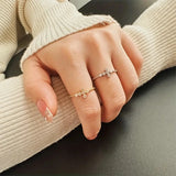 Bright Cross Zircon Ring for Women Jewelry Gold Accessories for Female