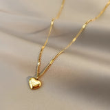 Titanium Gold Love Pendant Necklace Women Party Jewelry Christmas Jewelry