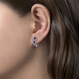 Luxury Blue Zircon Hoop Earrings Wedding Party for Women Jewelry