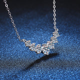 White Moissanite Necklace 18k White Gold for Woman Wedding Jewely