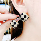 Simple Rhinestone Stud Earrings for Women Party  Gifts Trendy Jewelry