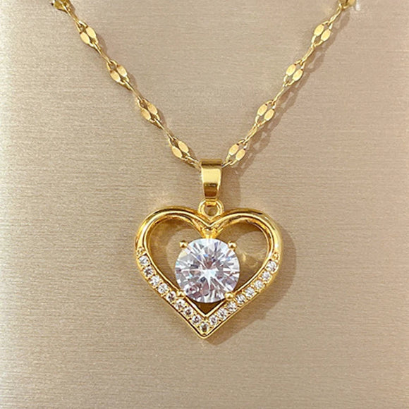 Heart Pendant Gold Chain Necklace for women Female Necklaces Jewelry for Girl