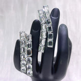 Charm White Crystal Necklace Fine Jewelry Set Ring Earring for Women Anniversary