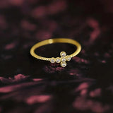 Bright Cross Zircon Ring for Women Jewelry Gold Accessories for Female