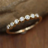 Wedding Band Eternity Ring Women Round Zirconia Engagement Jewelry
