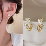 Classic Drill Zircon Hoop Earrings For Women Anniverssary Jewelry