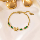 Welding Sanding Butterfly Square Bracelet Zircon Fine Jewelry Chain For Women