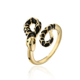 Enamel Expoxy Snake Rings For Women Zircon Party Jewelry Female