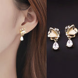 Drill Zircon Hoop Earrings For Women Anniverssary Jewelry