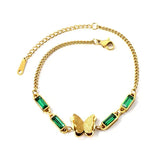 Welding Sanding Butterfly Square Bracelet Zircon Fine Jewelry Chain For Women