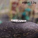 Flower Silver Zircon Ring for Women Wedding Band Jewelry