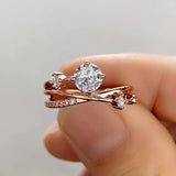 Wedding Band Eternity Ring Women Round Zirconia Engagement Jewelry