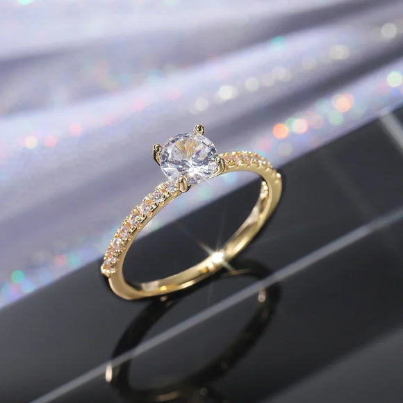 Wedding Band Eternity Ring Women Round Zirconia Engagement Jewelry