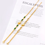 Welding Sanding Butterfly Square Bracelet Zircon Fine Jewelry Chain For Women