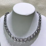 Charm White Crystal Necklace Fine Jewelry Set Ring Earring for Women Anniversary