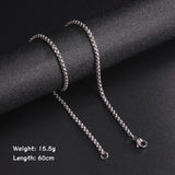 Long Box Chain Necklace 60cm Men Black Gold Women Punk Jewelry