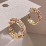 Classic Drill Zircon Hoop Earrings For Women Anniverssary Jewelry