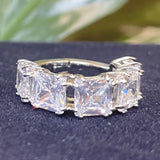 Charm White Crystal Necklace Fine Jewelry Set Ring Earring for Women Anniversary