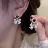 Luxury Zircon Water Drop Earrings for Women Opal Flower Jewelry