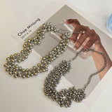 Luxury Multilayer Ball Pendant Necklace Punk Style Women Party Jewelry